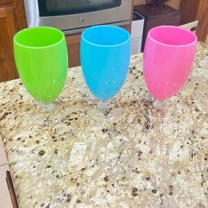 Set of Three Colorful Goblets